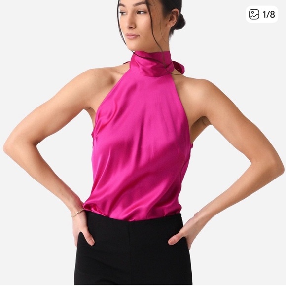 FRAME Halter neck tie top